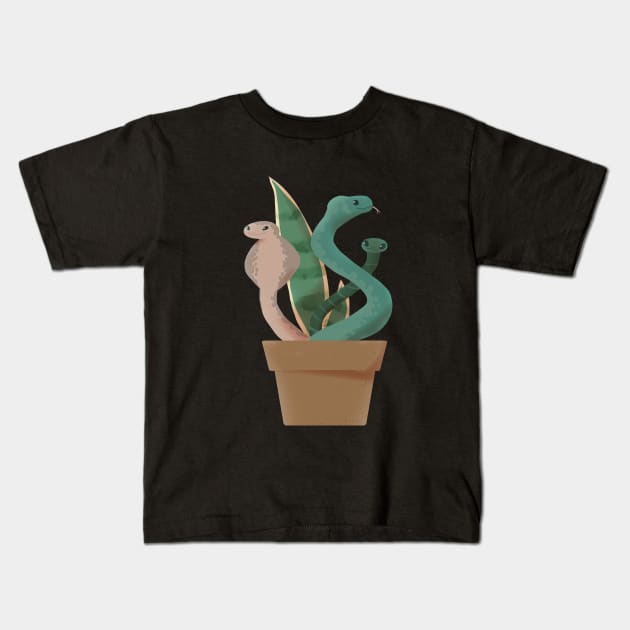 Snake Plant Pun Kids T-Shirt by yellowpomelo